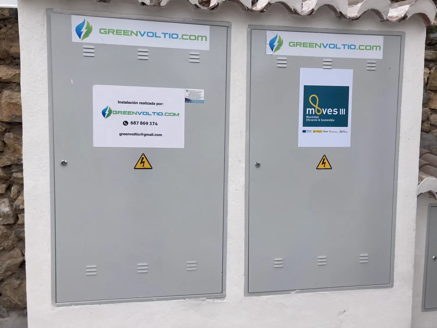 Armarios con la señalización de la instalación